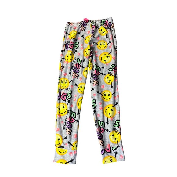 Justice Girls 10 Sleep Pants Jogger Smiley Face Emoji Hugs Current Mood - Picture 4 of 13